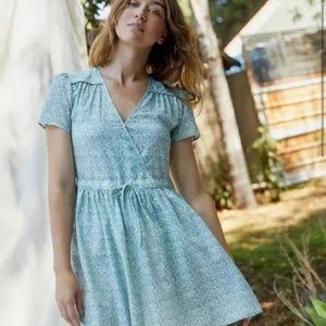Christy Dawn Donna Dress in  Mint Blooming Meadow Silk-Cotton NWT